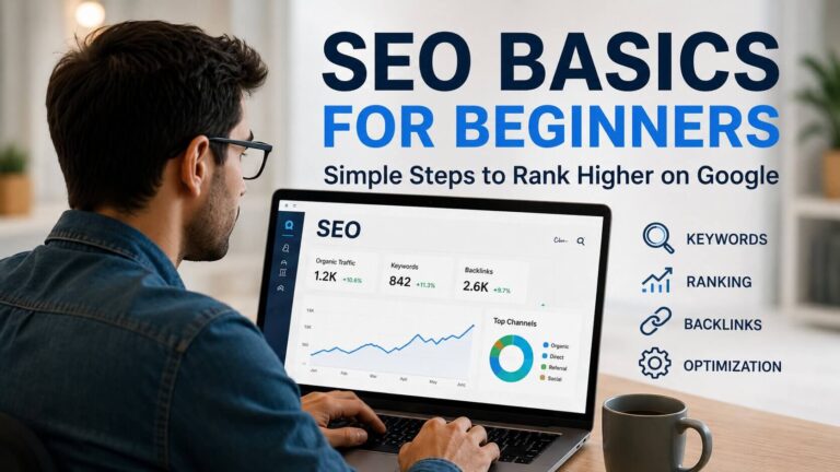 Beginner learning SEO basics and Google ranking strategies in 2026